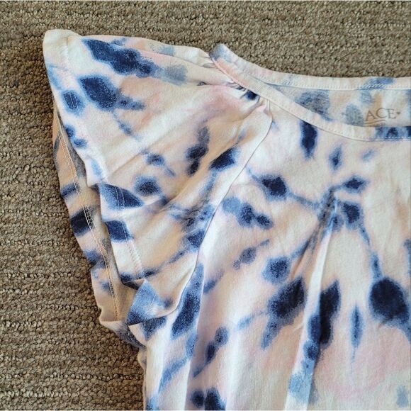 🤸‍♀️3 for 12🤸‍♂️ The Childrens Place Tie Dye Tie Front Flutter Sleeve Top XL - Picture 3 of 4